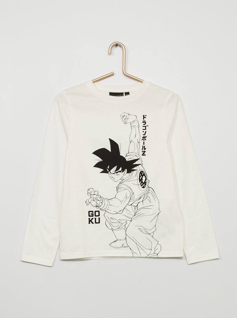 Tee-shirt 'Dragon Ball Z' manches longues blanc - Kiabi