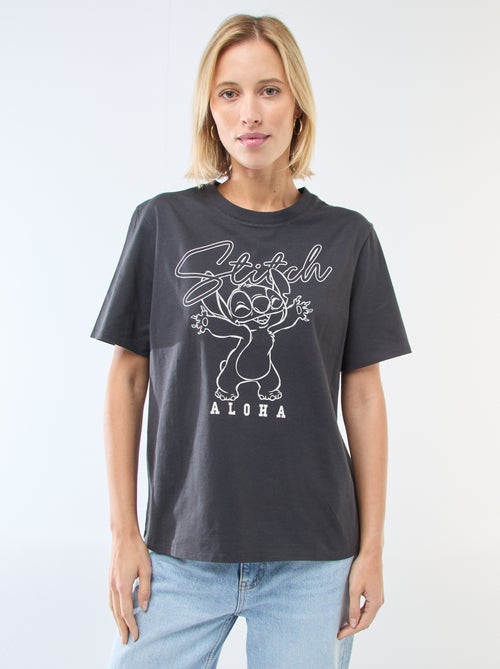 Tee-shirt droite imprimé 'Stitch' - Kiabi