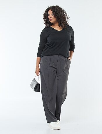 Tee-shirt en jersey avec col V et manches longues