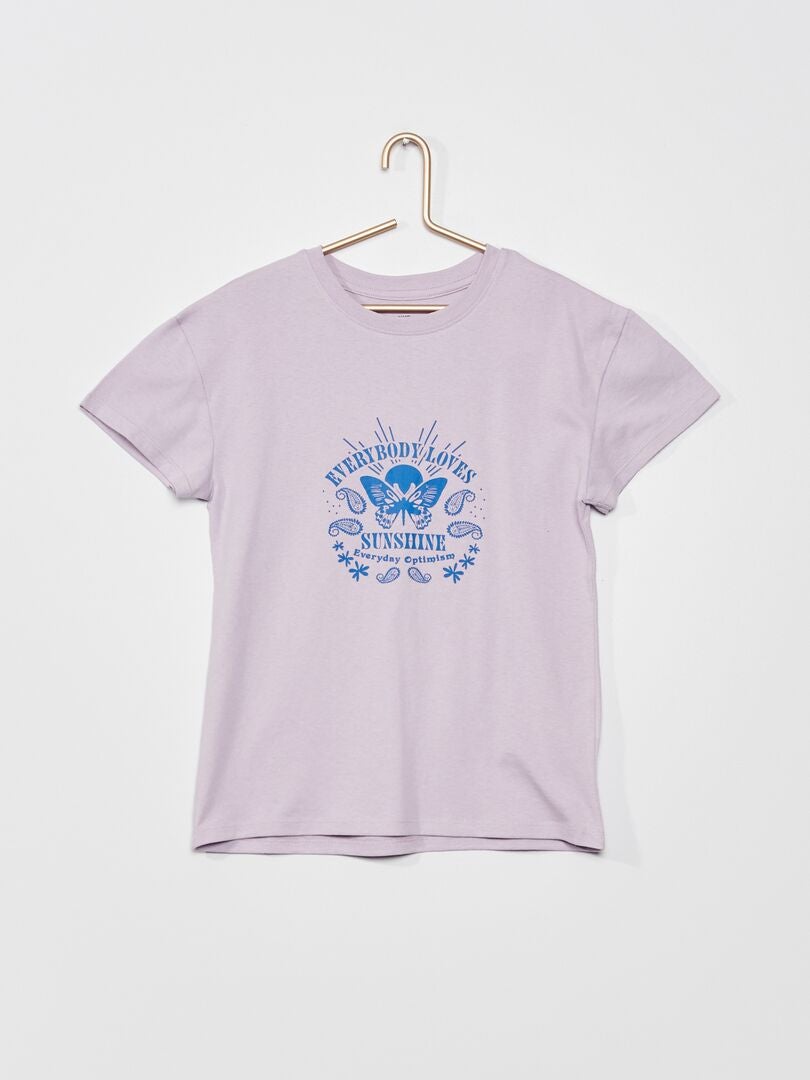 Tee-shirt en jersey avec imprimé Violet 'sunshine - Kiabi