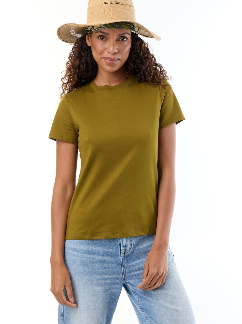 Tee-shirt en jersey manches courtes Vert - Kiabi