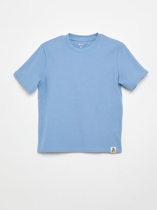 Tee-shirt en maille gaufrée - Kiabi