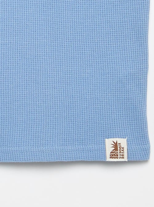 Tee-shirt en maille gaufrée - Kiabi
