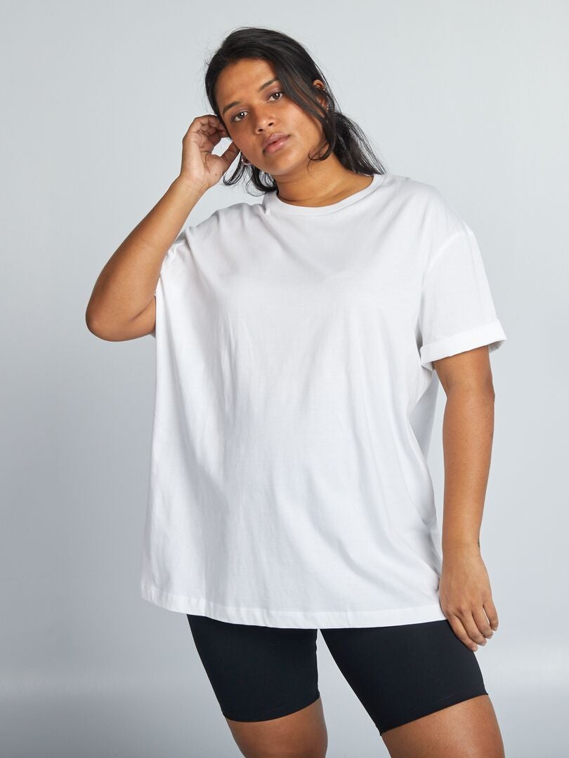 Tee-shirt en maille jersey blanc - Kiabi