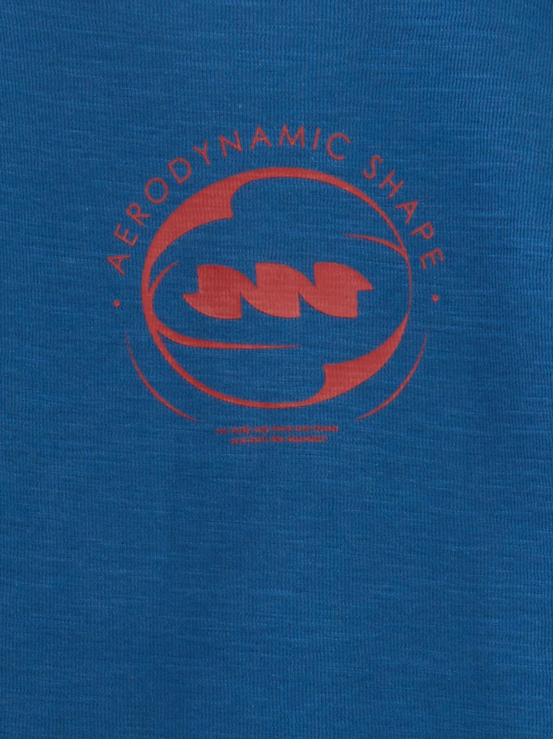 Tee-shirt esprit sweat Bleu - Kiabi