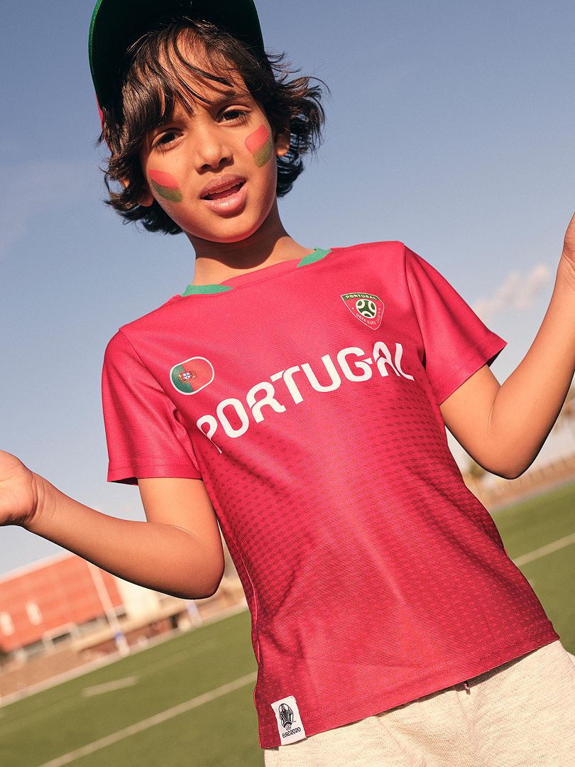 Tee-shirt 'Euro 2020' rouge Portugal - Kiabi