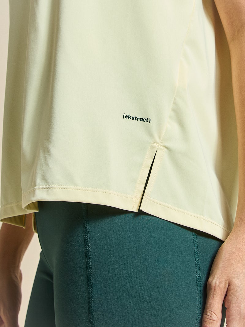 Tee-shirt fluide avec fente au dos - (ekstract) Jaune - Kiabi