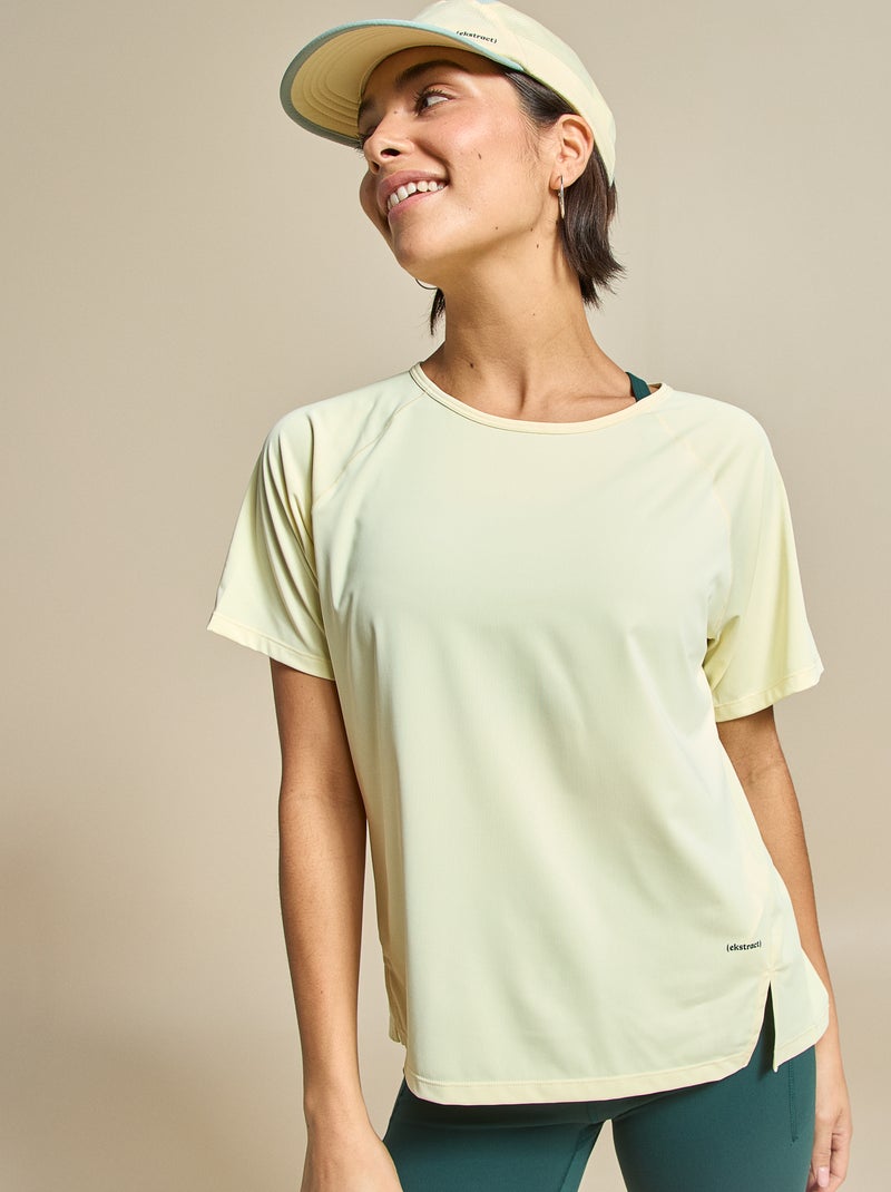 Tee-shirt fluide avec fente au dos - (ekstract) Jaune - Kiabi