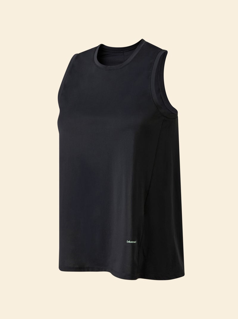 Tee-shirt fluide avec fente au dos - (ekstract) Noir - Kiabi