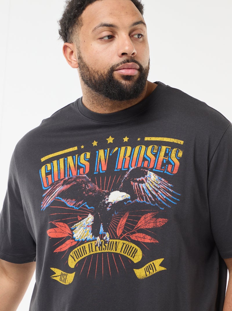 Tee-shirt 'Guns N' Roses' à manches courtes Noir - Kiabi