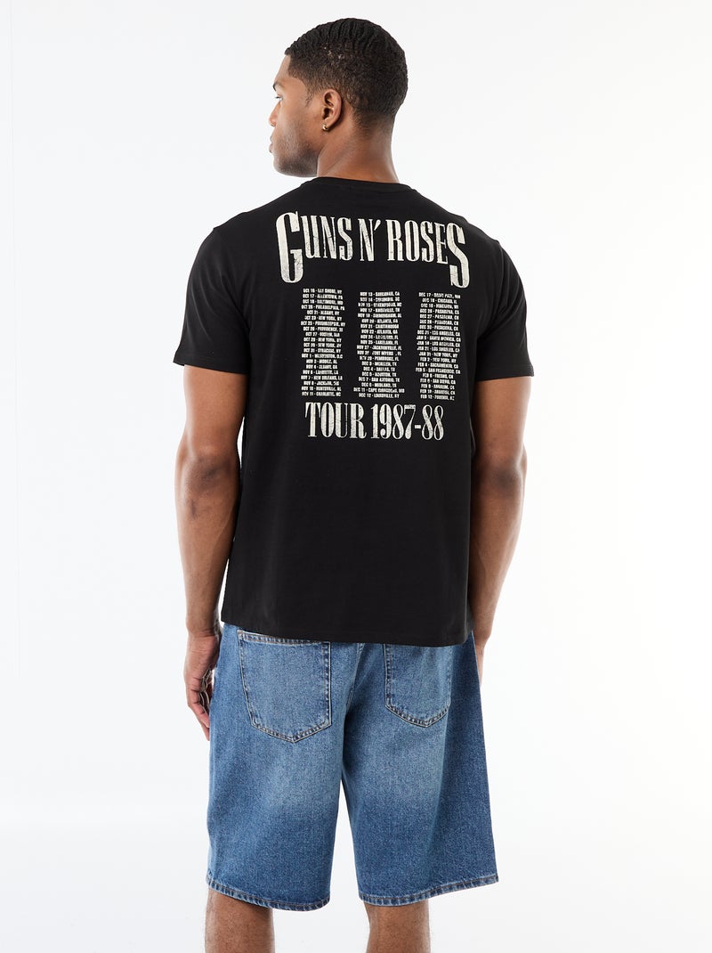 Tee-shirt 'Guns N' Roses' Noir - Kiabi