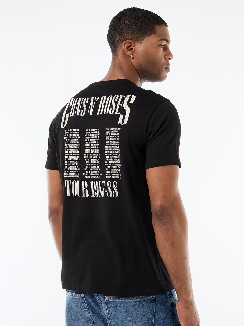 Tee-shirt 'Guns N' Roses' Noir - Kiabi