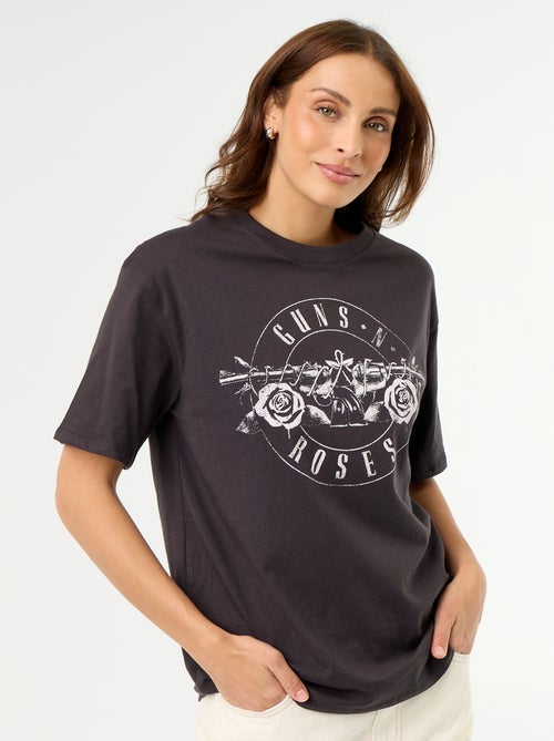 Tee-shirt 'Guns N'Roses' à manches courtes imprimé recto/verso - Kiabi