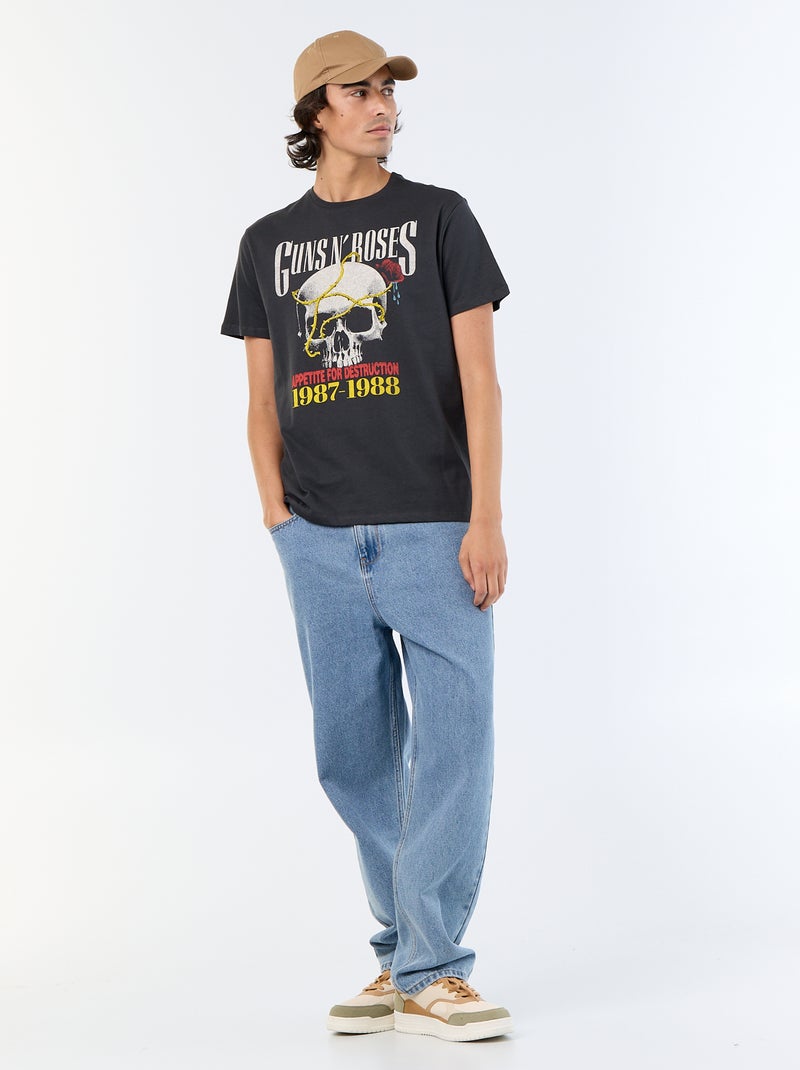 Tee-shirt 'Guns N'Roses' manches courtes Noir - Kiabi
