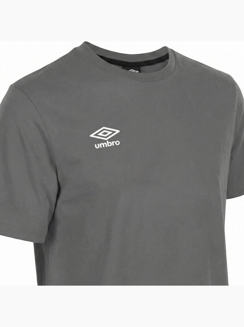 Tee shirt homme col rond chiné en coton 160gsm et logo imprimé  umbro Gris - Kiabi