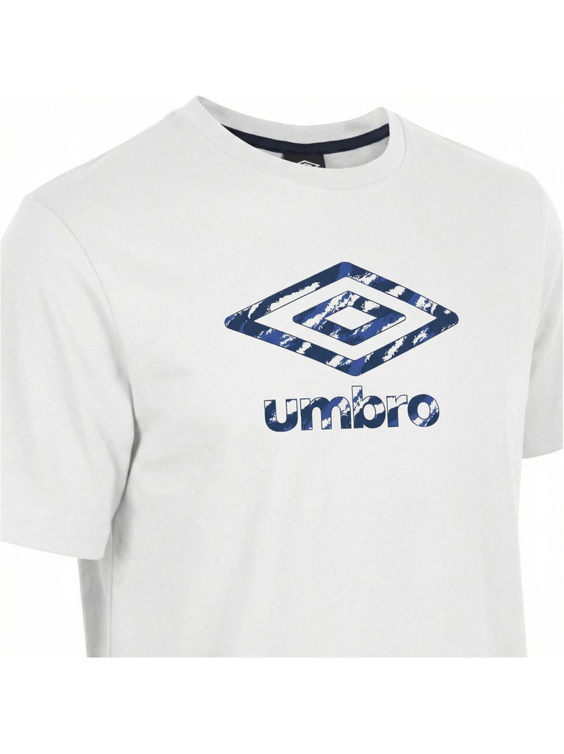 Tee shirt homme col rond en coton 160gsm et logo imprimé camo  umbro Blanc - Kiabi