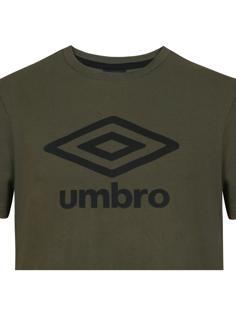 Tee shirt homme col rond en coton 160gsm et logo imprimé  umbro Vert kaki - Kiabi