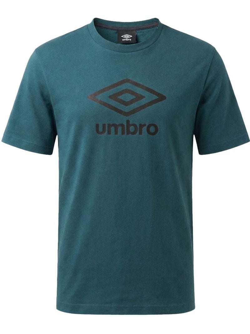 Tee shirt homme col rond en coton 160gsm et logo imprimé  umbro Vert - Kiabi