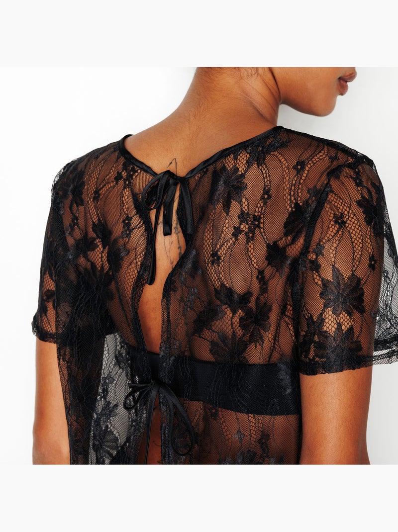 Tee-shirt idyle - rougegorge lingerie Noir - Kiabi