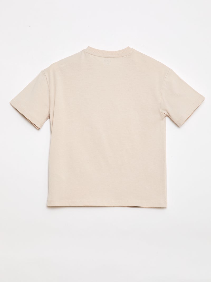 Tee-shirt imprimé à manches courtes - Collection facile à enfiler Beige - Kiabi