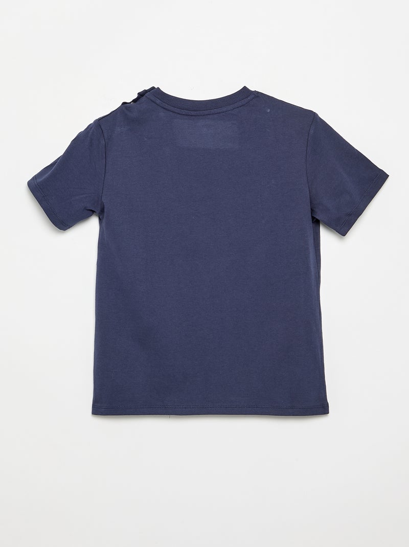 Tee-shirt imprimé à manches courtes - Collection facile à enfiler Bleu - Kiabi