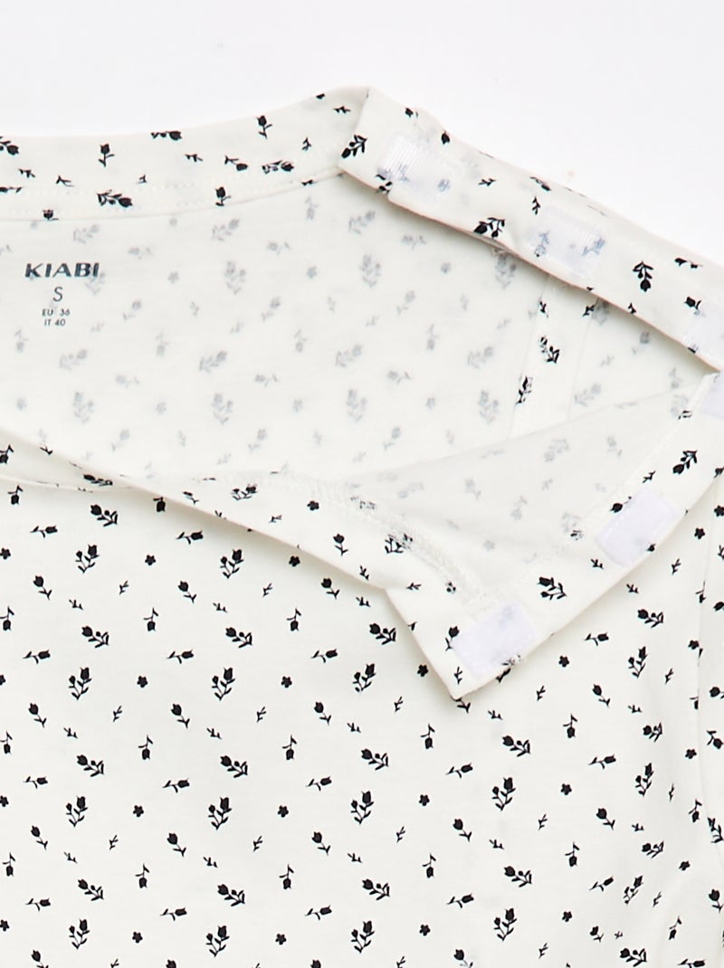 Tee-shirt imprimé à manches courtes -  Facile à enfiler Blanc - Kiabi