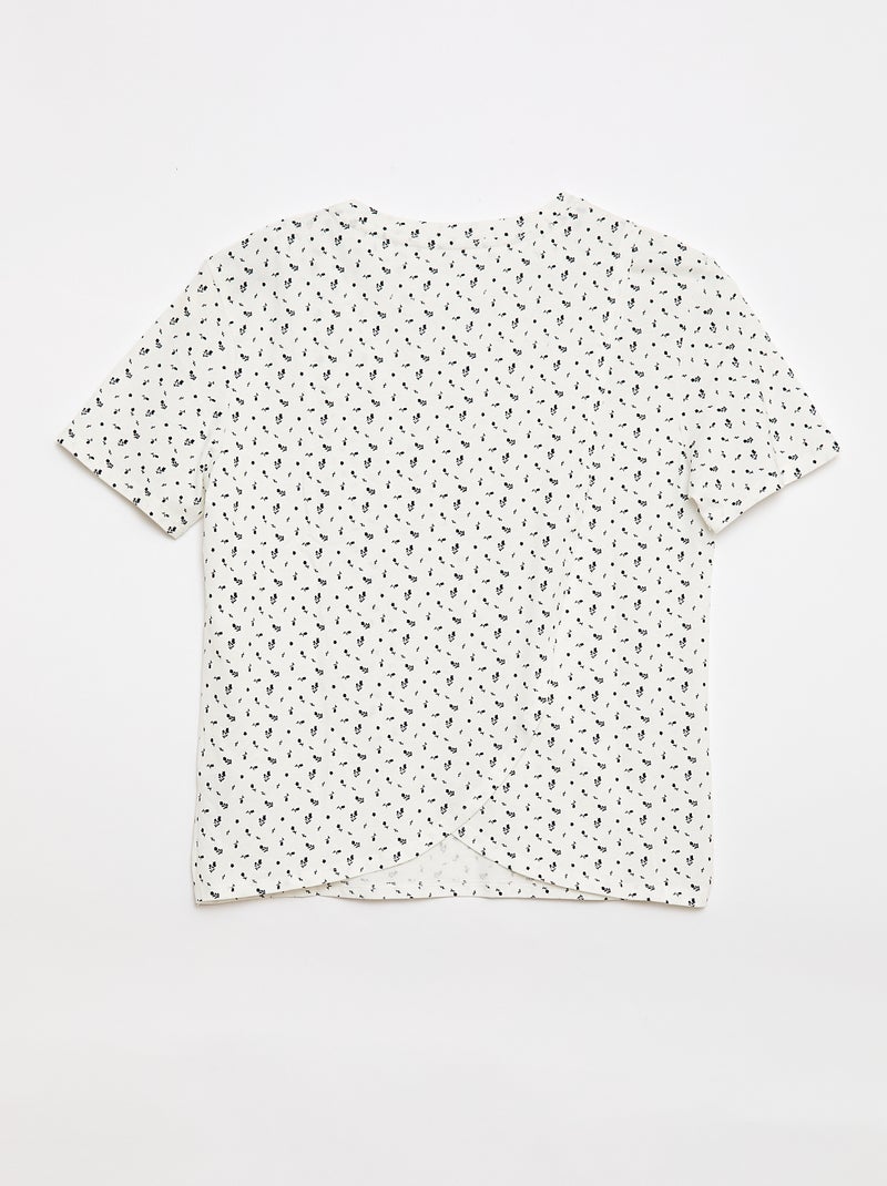 Tee-shirt imprimé à manches courtes - So Easy Blanc - Kiabi