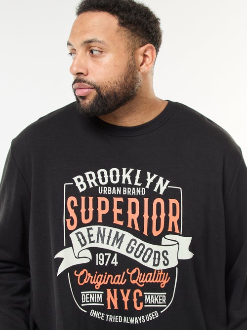 Tee-shirt imprimé à manches longues - Kiabi