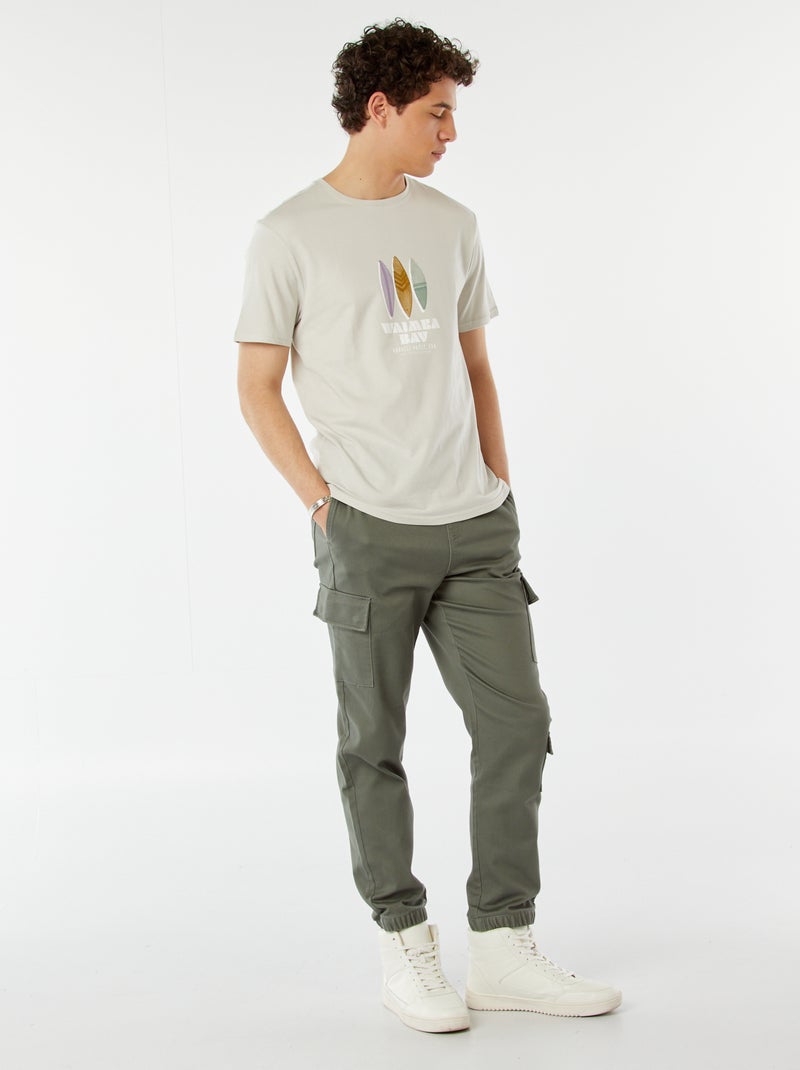 Tee-shirt imprimé à messages GRIS - Kiabi