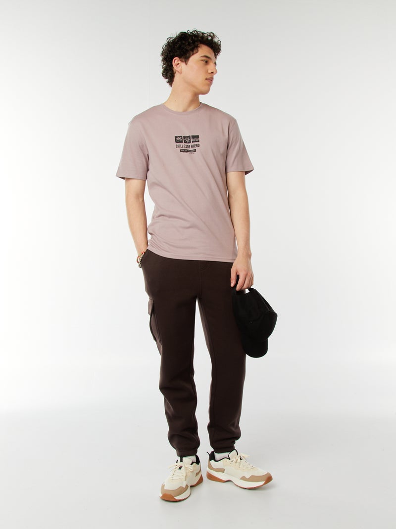 Tee-shirt imprimé à messages Rose - Kiabi