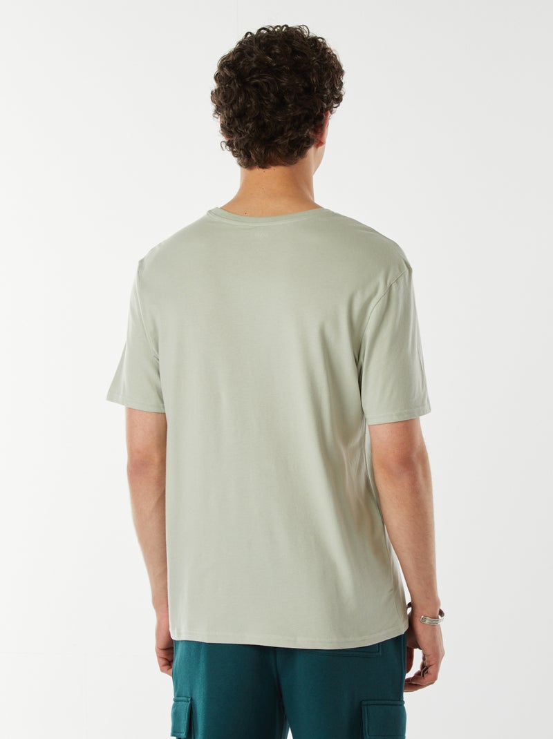 Tee-shirt imprimé à messages Vert - Kiabi