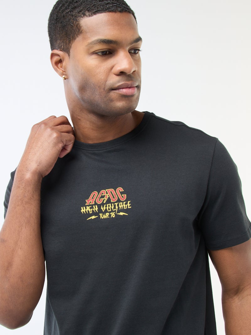 Tee-shirt imprimé 'AC/DC' Noir - Kiabi