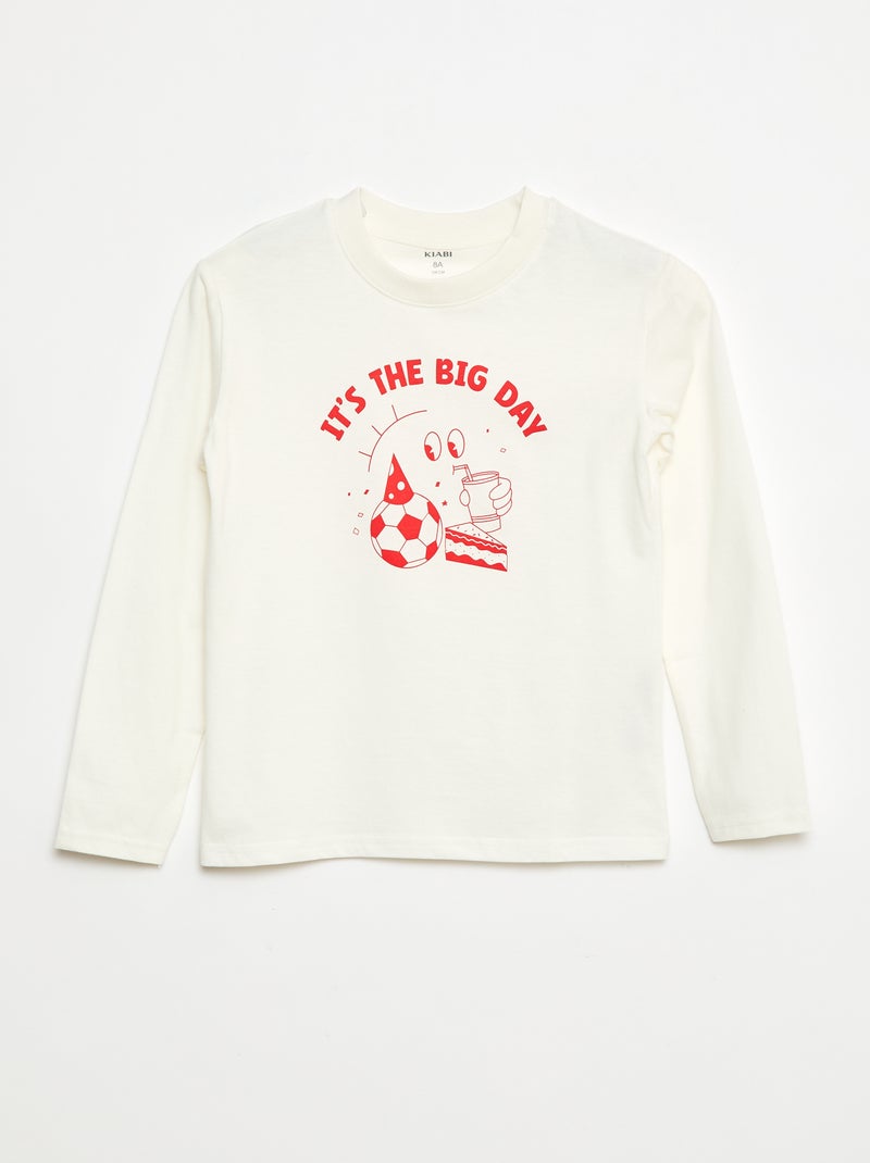 Tee-shirt imprimé anniversaire Blanc - Kiabi