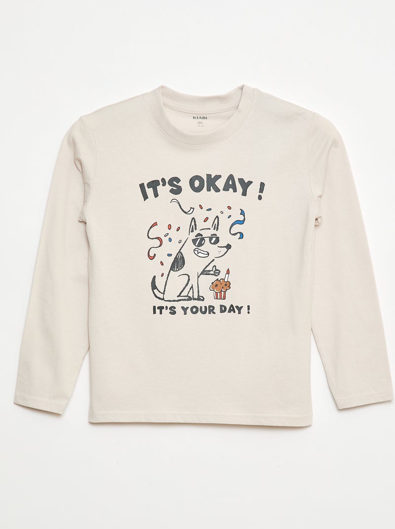 Tee-shirt imprimé anniversaire Blanc - Kiabi