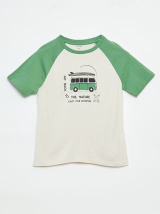 Tee-shirt imprimé avec manches courtes raglan