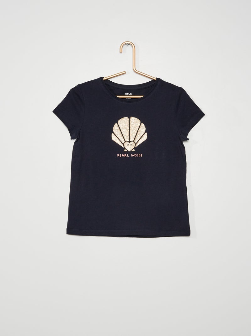 Tee-shirt imprimé bleu marine - Kiabi