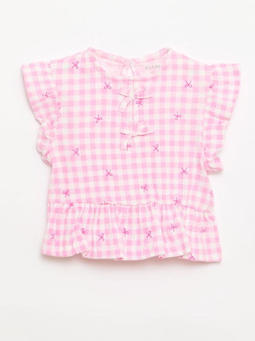 Tee-shirt imprimé et volanté - Kiabi