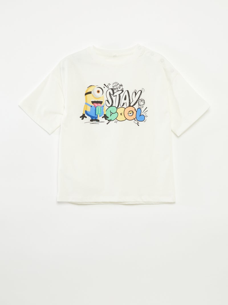 Tee-shirt imprimé 'Les Minions' manches courtes - So Easy BLANC - Kiabi