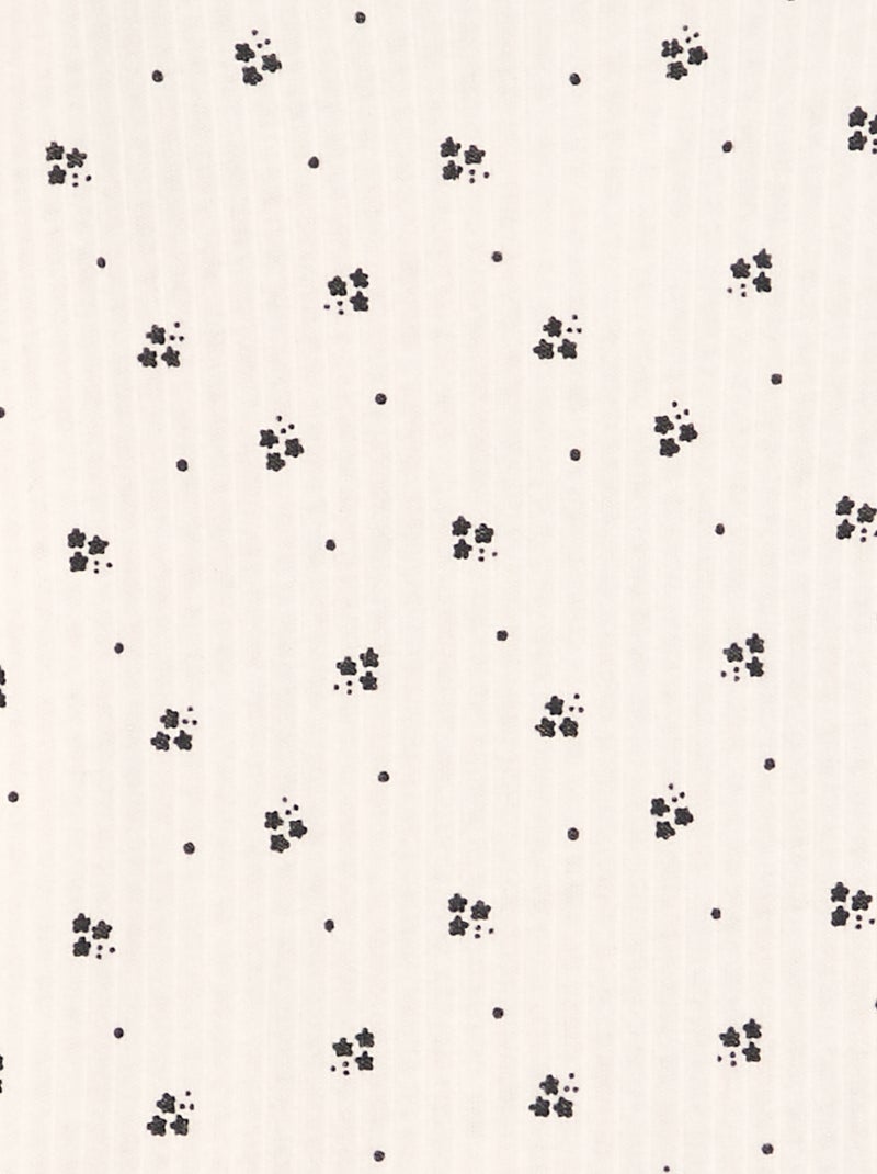 Tee-shirt imprimé maille rib Blanc - Kiabi