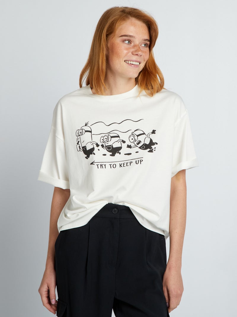 Tee-shirt imprimé 'Minions' Blanc - Kiabi