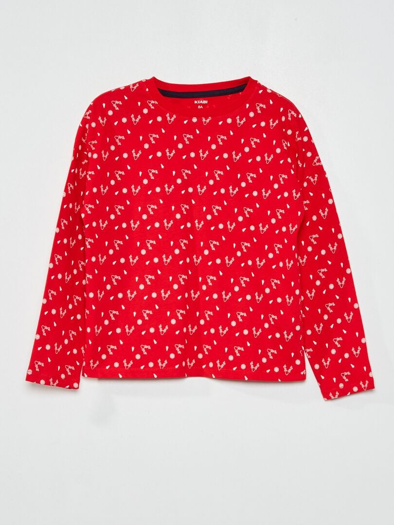 Tee-shirt imprimé 'Noël' Rouge - Kiabi