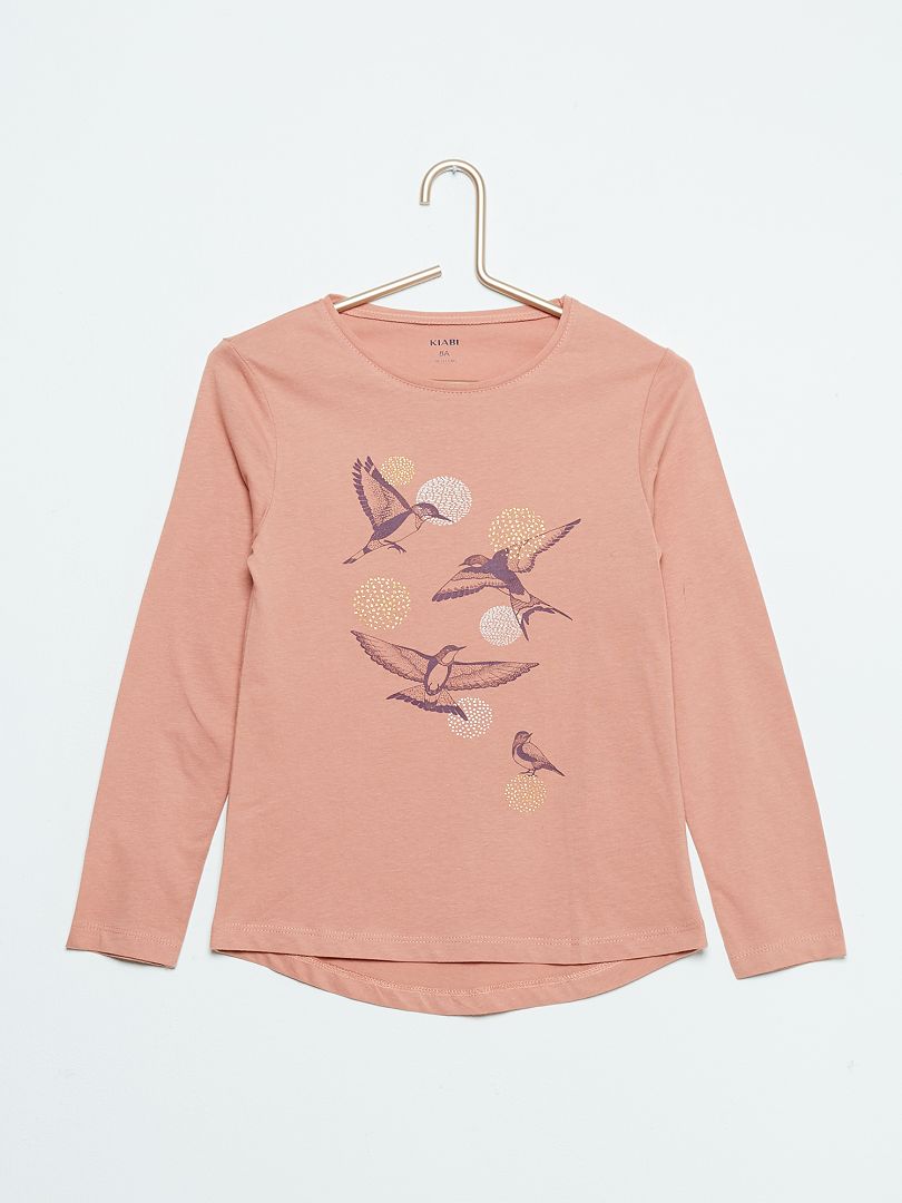 Tee-shirt imprimé 'oiseaux' ROSE - Kiabi