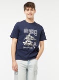 Tee-shirt imprimé 'One Piece' Bleu marine - Kiabi