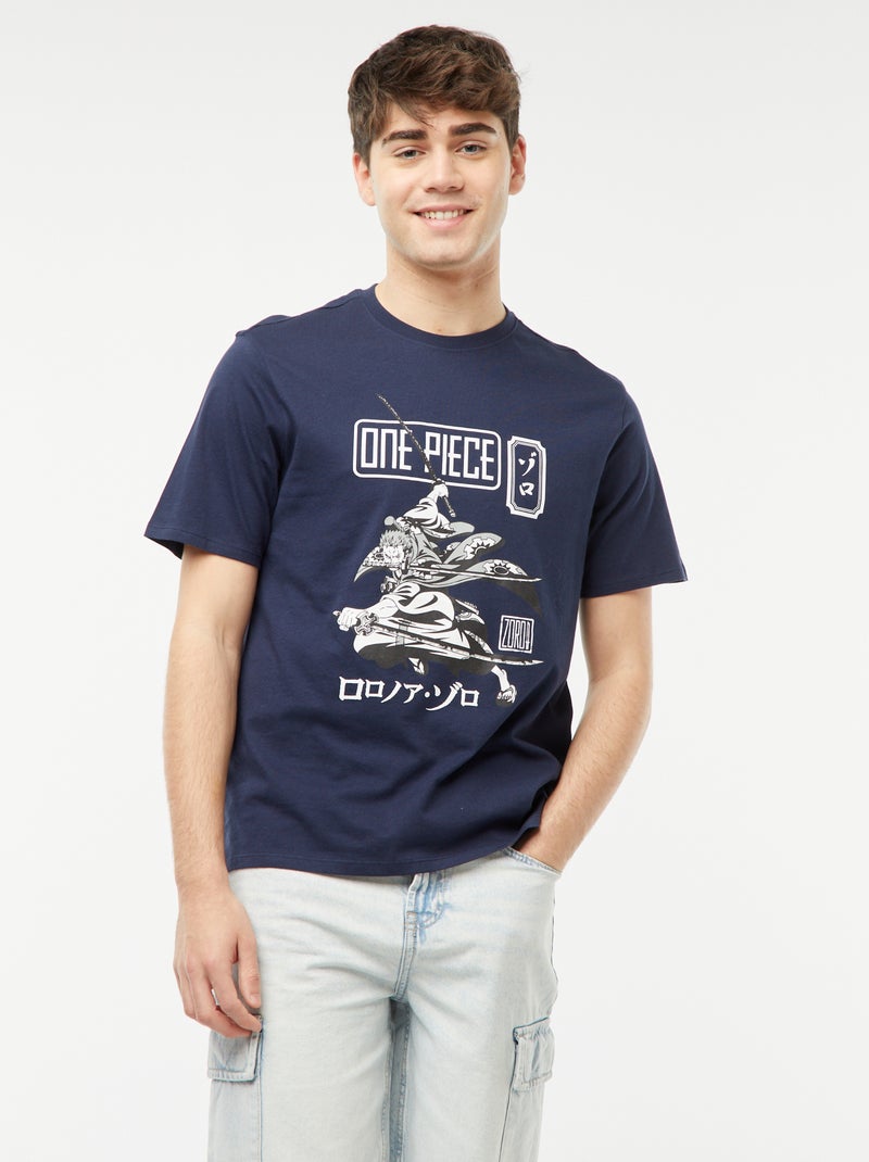 Tee-shirt imprimé 'One Piece' Bleu marine - Kiabi