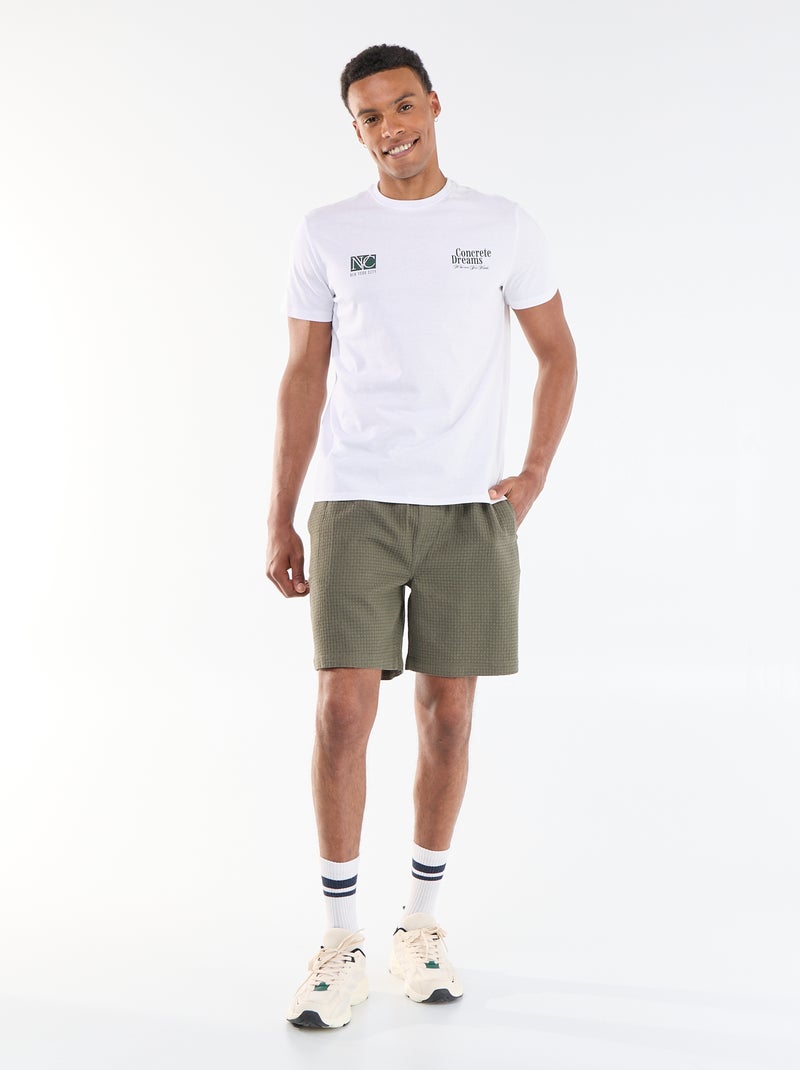 Tee-shirt imprimé recto/verso à manches courtes Blanc - Kiabi