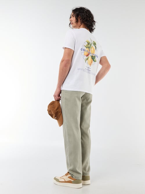 Tee-shirt imprimé recto/verso à manches courtes - Kiabi