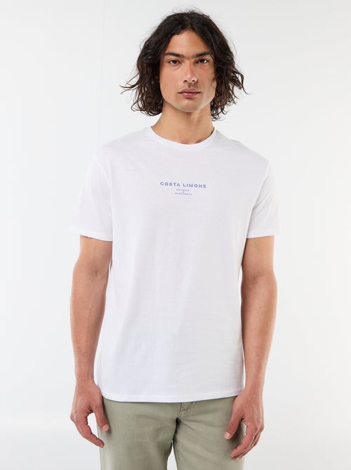 Tee-shirt imprimé recto/verso à manches courtes - Kiabi