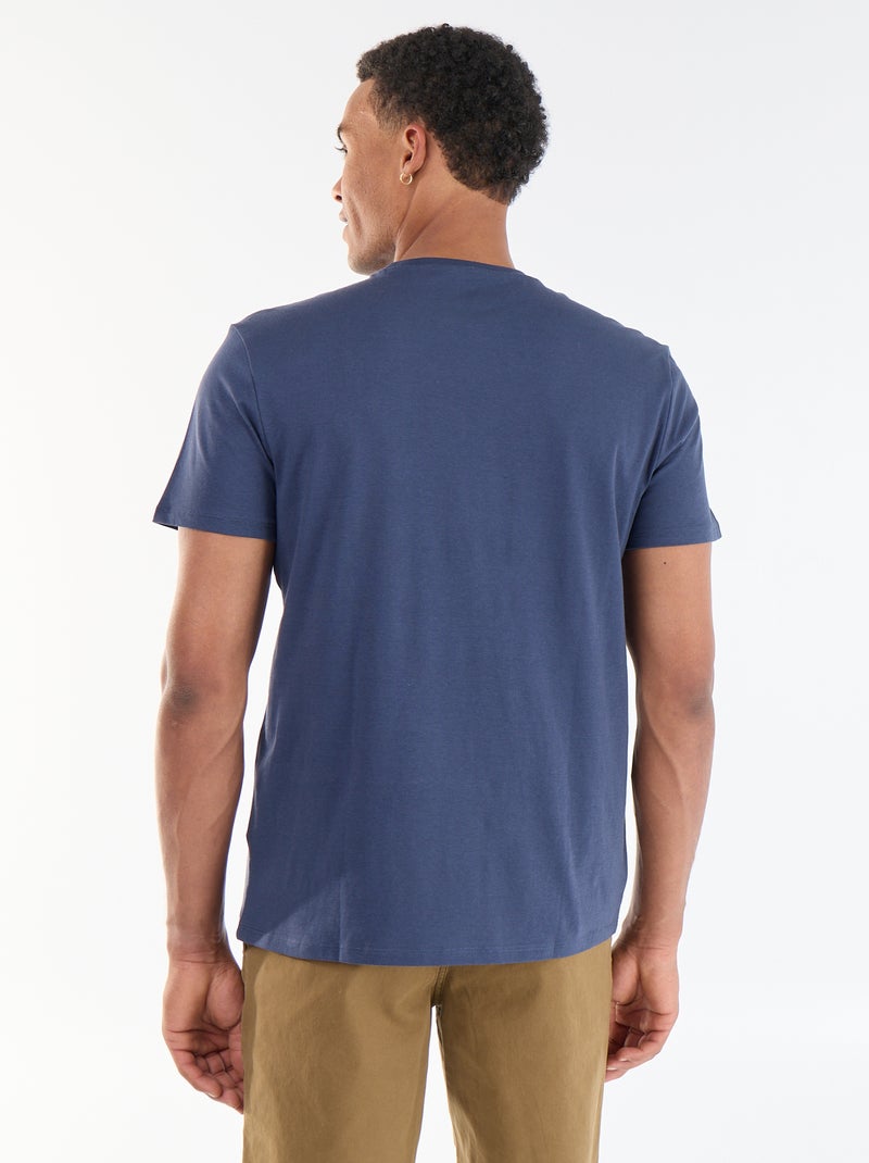 Tee-shirt imprimé recto/verso à manches courtes Bleu - Kiabi