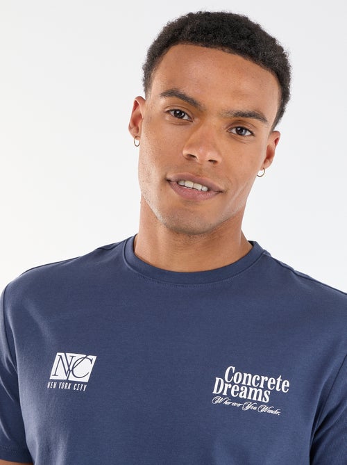 Tee-shirt imprimé recto/verso à manches courtes - Kiabi Tee-shirt imprimé recto/verso à manches courtes - Kiabi