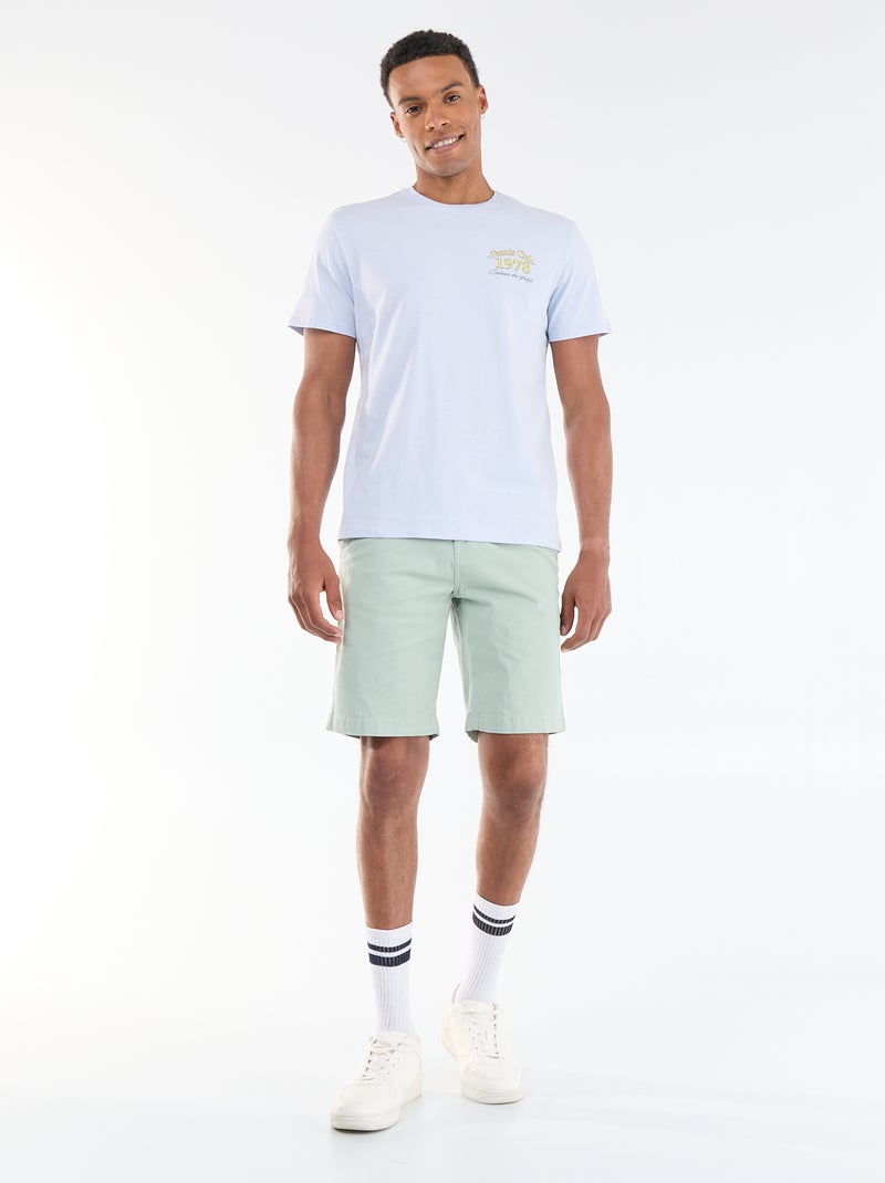 Tee-shirt imprimé recto/verso à manches courtes Bleu - Kiabi